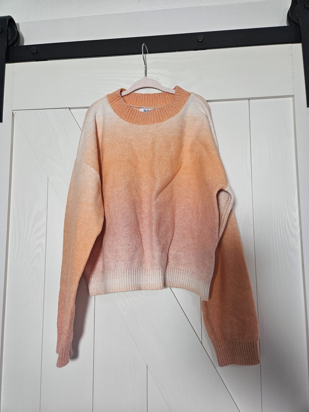Old Navy Peach to Coral Ombre Crewneck Sweater